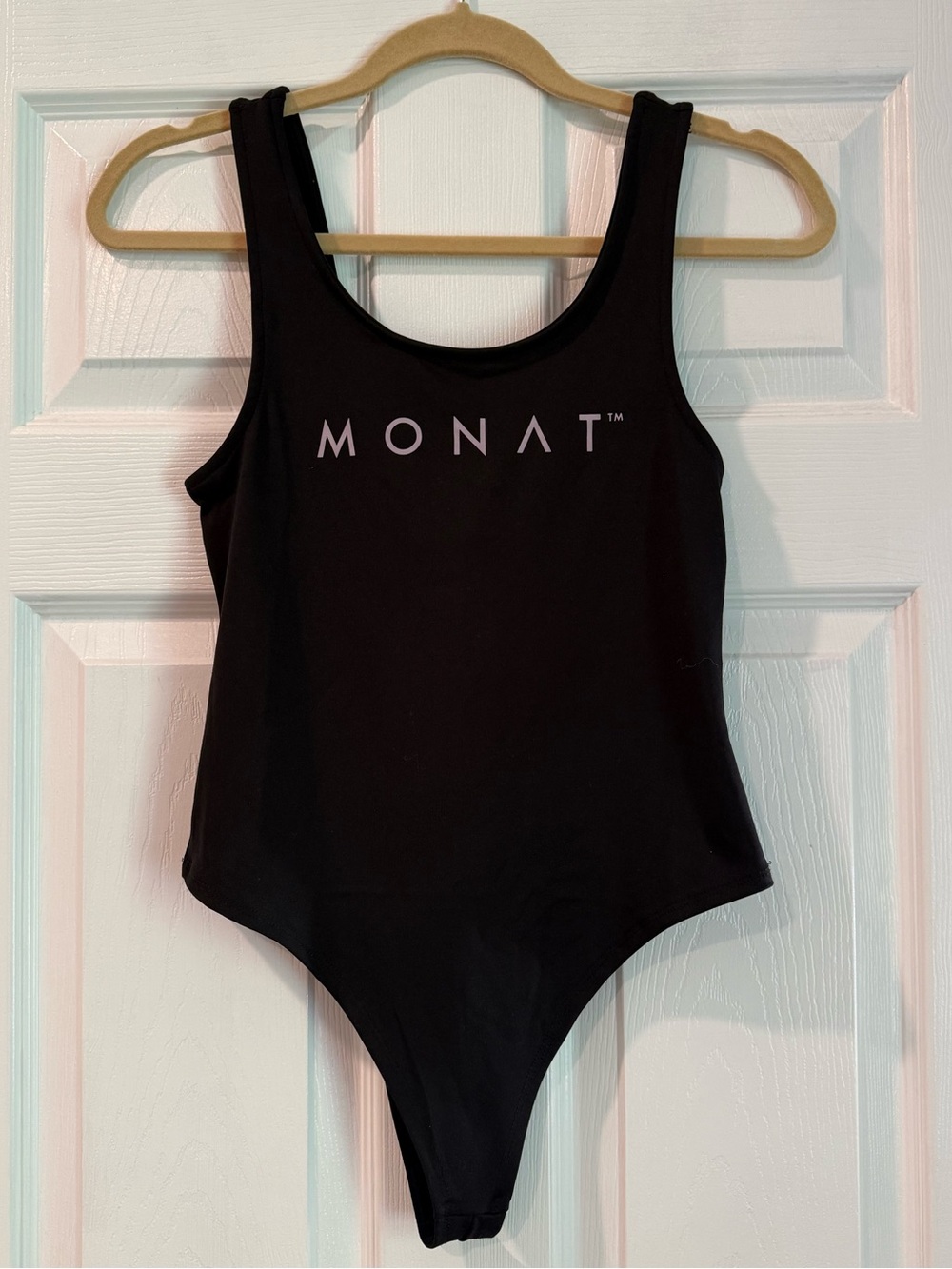 MONAT Black Logo Bodysuit Tank Top Women’s Small